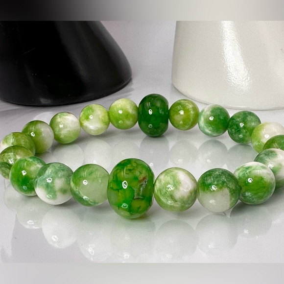 RARE PERSIAN JADE + AGATE NATURAL BRACELET size 7”,8” - Picture 6 of 13